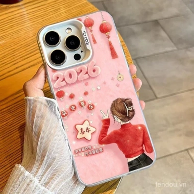 Ốp Lưng Girl Lantern Pink Series cho iPhone 17 Pro Max, 16, 13 Pro Max, 12, 11 XR - Chống Sốc, Tinh Tế, Giá Ưu Đãi