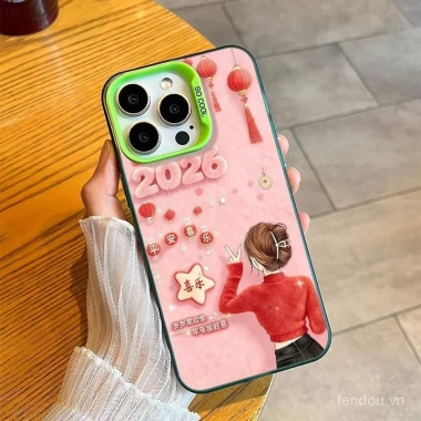 Ốp Lưng Girl Lantern Pink Series cho iPhone 17 Pro Max, 16, 13 Pro Max, 12, 11 XR - Chống Sốc, Tinh Tế, Giá Ưu Đãi