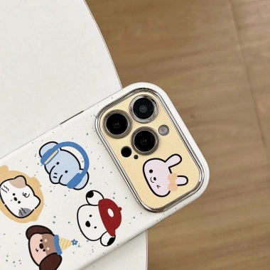 Ốp lưng iPhone 11‑15 Graffiti hoạt hình cửa sổ lớn, chống sốc, bảo vệ camera - Động vật dễ thương 4