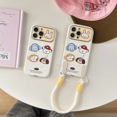 Ốp lưng iPhone 11‑15 Graffiti hoạt hình cửa sổ lớn, chống sốc, bảo vệ camera - Động vật dễ thương 5