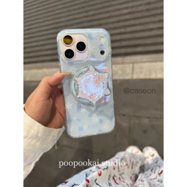 Ốp Lưng iPhone 15/14 Túyết Hoạt Hình Cứng Dễ Thương Lấp Lánh Trong Suốt 7