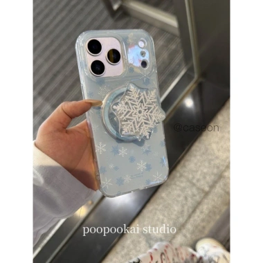 Ốp Lưng iPhone 15/14 Túyết Hoạt Hình Cứng Dễ Thương Lấp Lánh Trong Suốt 8