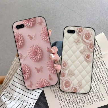Ốp lưng iPhone 6/6s/7/7p/8/8p Plus màu hồng nhẹ nhàng, lung linh, thời trang - Giá 26.675₫