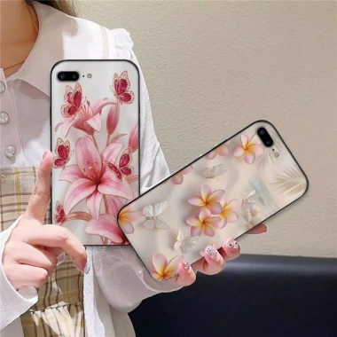 Ốp lưng iPhone 6/6s/7/7p/8/8p Plus màu hồng nhẹ nhàng, lung linh, thời trang - Giá 26.675₫