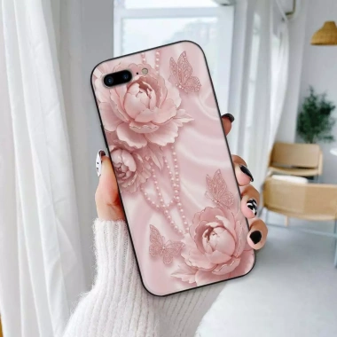 Ốp lưng iPhone 6/6s/7/7p/8/8p Plus màu hồng nhẹ nhàng, lung linh, thời trang - Giá 26.675₫