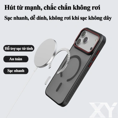 Ốp lưng iPhone Chống sốc và chống bám vân tay hỗ trợ sạc từ tính bảo vệ toàn diện cho iPhone 17Air 16 15 14 13 Pro Max 2