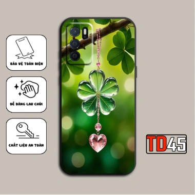 Ốp lưng Oppo A16/A16s họa tiết cỏ bốn lá may mắn, bảo vệ mạnh, giá 29.900 VND