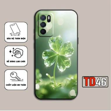 Ốp lưng Oppo A16/A16s họa tiết cỏ bốn lá may mắn, bảo vệ mạnh, giá 29.900 VND