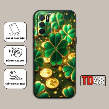 Ốp lưng Oppo A16/A16s họa tiết cỏ bốn lá may mắn, bảo vệ mạnh, giá 29.900 VND