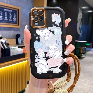 Ốp Lưng OPPO A54 4G Case đáng yêu Mèo Với Lanyard 6