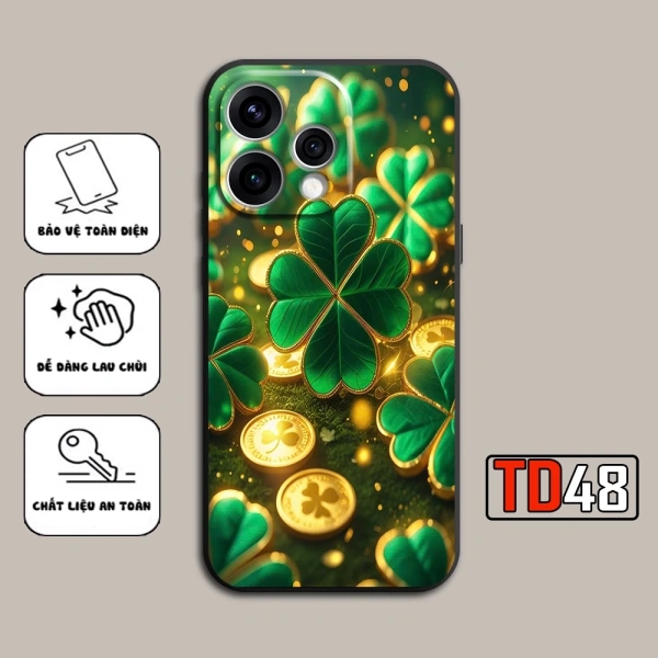 Hình ảnh sản phẩm Ốp lưng Oppo Reno 15/15 Pro/15F 5G – Họa tiết cỏ bốn lá may mắn, giảm còn 29.900₫