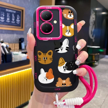 Ốp Lưng VIVO Y78 5G, V29 Lite & Y27 2.023 – Case Mèo Hoạt hình + Lanyard, giá ưu đãi 44.320₫