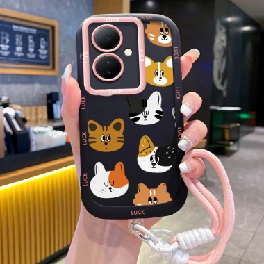 Ốp Lưng VIVO Y78 5G, V29 Lite & Y27 2.023 – Case Mèo Hoạt hình + Lanyard, giá ưu đãi 44.320₫