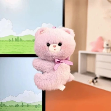 PERRY Máy Tính Búp Bê Trang Trí, Ôm Hình Mô Phỏng Thỏ Sang Trọng Đồ Chơi Nhồi Bông, Hoạt Hình Sáng Tạo PP Cotton Di Động Sang Trọng Búp Bê Máy Tính Kẹp Trẻ Em
