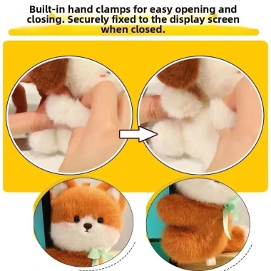 PERRY Máy Tính Búp Bê Trang Trí, Ôm Hình Mô Phỏng Thỏ Sang Trọng Đồ Chơi Nhồi Bông, Hoạt Hình Sáng Tạo PP Cotton Di Động Sang Trọng Búp Bê Máy Tính Kẹp Trẻ Em