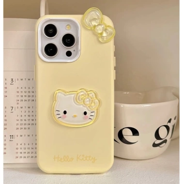 Phim hoạt hình dễ thương 3D Nơ Hello Kitty Cat 2in1 Vỏ điện thoại silicon lỏng cho iPhone 16Promax 16Pro 14 15 Pro Max 13 Vỏ điện thoại di động ngọt ngào nữ tính