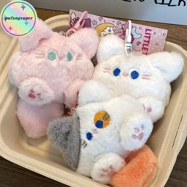 Pufangsuper Kawaii Mềm Thú Nhồi Bông Mèo Nhỏ Đồ Chơi Móc Khóa Sang Trọng Túi Búp Bê Mặt Dây Chuyền Ô Tô Móc Khóa Trẻ Em Sinh Nhật Quà Tặng VN