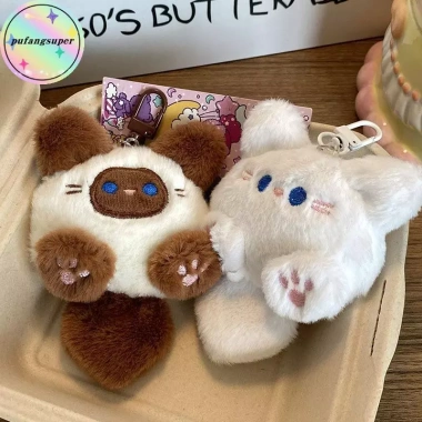 Pufangsuper Kawaii Mềm Thú Nhồi Bông Mèo Nhỏ Đồ Chơi Móc Khóa Sang Trọng Túi Búp Bê Mặt Dây Chuyền Ô Tô Móc Khóa Trẻ Em Sinh Nhật Quà Tặng VN