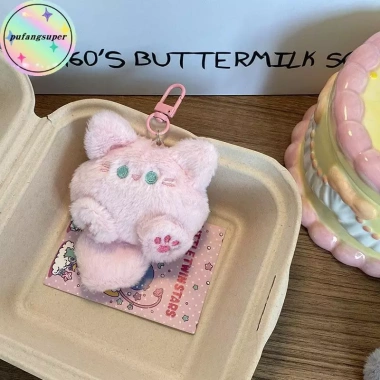 Pufangsuper Kawaii Mềm Thú Nhồi Bông Mèo Nhỏ Đồ Chơi Móc Khóa Sang Trọng Túi Búp Bê Mặt Dây Chuyền Ô Tô Móc Khóa Trẻ Em Sinh Nhật Quà Tặng VN
