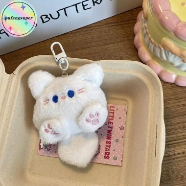 Pufangsuper Kawaii Mềm Thú Nhồi Bông Mèo Nhỏ Đồ Chơi Móc Khóa Sang Trọng Túi Búp Bê Mặt Dây Chuyền Ô Tô Móc Khóa Trẻ Em Sinh Nhật Quà Tặng VN