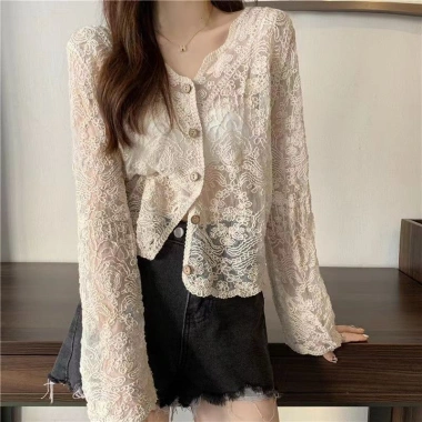 Quần áo chống nắng rỗng ren, áo len dệt kim mỏng, dây treo nữ - Giá ưu đãi 156.600đ 5 Quần áo chống nắng rỗng ren, áo len dệt kim mỏng, dây treo nữ - Giá ưu đãi 156.600đ 5