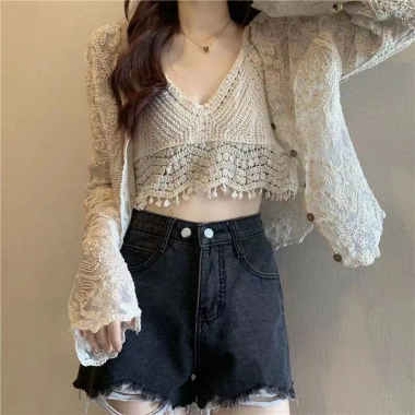 Quần áo chống nắng rỗng ren, áo len dệt kim mỏng, dây treo nữ - Giá ưu đãi 156.600đ 8 Quần áo chống nắng rỗng ren, áo len dệt kim mỏng, dây treo nữ - Giá ưu đãi 156.600đ 8
