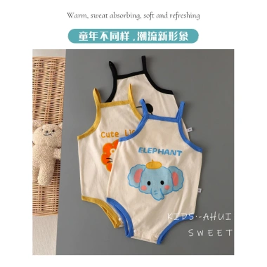 Quần Áo Mùa Hè Trẻ Em Phong Cách Mới Phiên Bản Hàn Quốc Bé Trai Phong Cách Mỏng Bé Gái Sling Quần Đùi # * VIH5 6