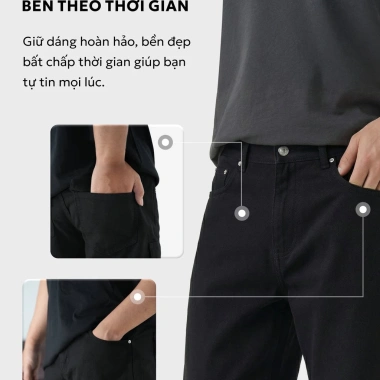 Quần Dài Jeans/Jean Denim Nam Basic - Form Regular - Everyday - Street Fit - Minimal Style 8
