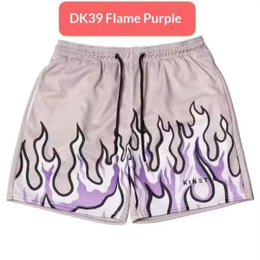 Quần short bóng rổ dáng rộng thương hiệu Mỹ, thiết kế in hình ngọn lửa, thoáng khí và nhanh khô. 5