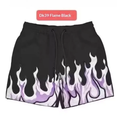 Quần short bóng rổ dáng rộng thương hiệu Mỹ, thiết kế in hình ngọn lửa, thoáng khí và nhanh khô. 8