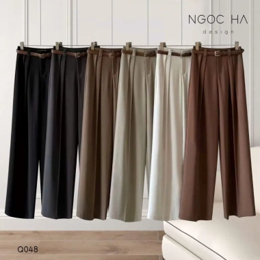 Quần suông ống rộng (CÓ BIGSIZE 40 - 80KG) vải tây cạp cao ( không kèm đai)- Mã 6.340=6.318 2