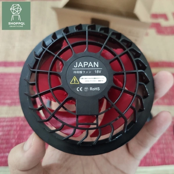 Hình ảnh sản phẩm Quạt Áo điều hòa Akita 18V JAPAN chính hãng, pin 74.000 mAh sử dụng 12-14h liên tục quạt kép 5 cánh mạnh mẽ.