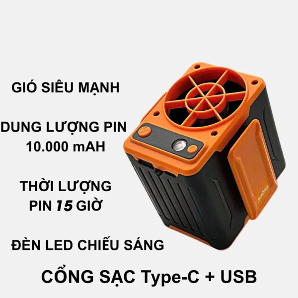 Hình ảnh sản phẩm Quạt Mini Đeo Thắt Lưng F13 Pin 10.000mAh Chạy Liên Tục 15-48h Sạc Dự Phòng Giá Siêu Giảm 217.000đ