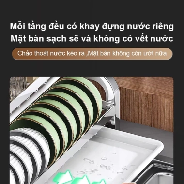 RACK Kệ Đựng Chén Bát Đĩa Inox 304 – Sức chứa lớn, Ổn định mạnh, Giá 299.000₫