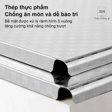 RACK Xe đẩy phòng bếp thép không gỉ - Bán đồ ăn, chống gỉ, bền, sạch, 539.000₫