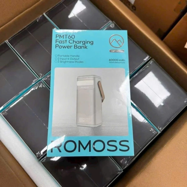 Hình ảnh sản phẩm ROMOSS PMT60 – Sạc Dự Phòng 60.000mAh 100W Siêu Nhanh, Siêu Bền, Dành Cho Laptop & Thiết Bị Di Động