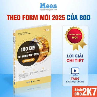 Sách 60 đề minh hoạ tốt nghiệp THPT toán văn anh, sách ôn thi thpt quốc gia Moonbook