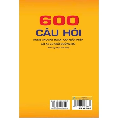 Sách 600 Câu Hỏi Lái Xe Cơ Giới Đường Bộ 2.025 - Ôn Thi Giấy Phép Lái Xe Giảm Giá 2