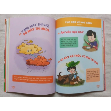 Sách - Combo 2 cuốn - Đồng dao thơ truyện cho bé tập nói + Vui học thành ngữ tục ngữ ca dao bằng tranh 9