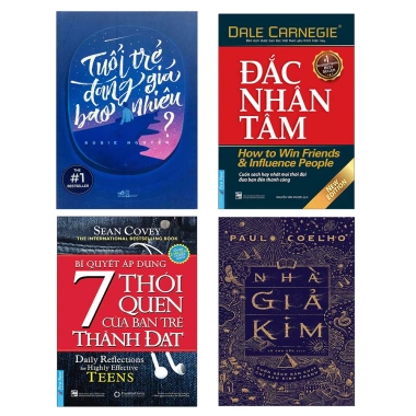 Sách - Combo 4 Cuốn Về Phát Triển Bản Thân: Tuổi trẻ, đắc nhân tâm, nhà giả kim, 7 thói quen bạn trẻ thành đạt