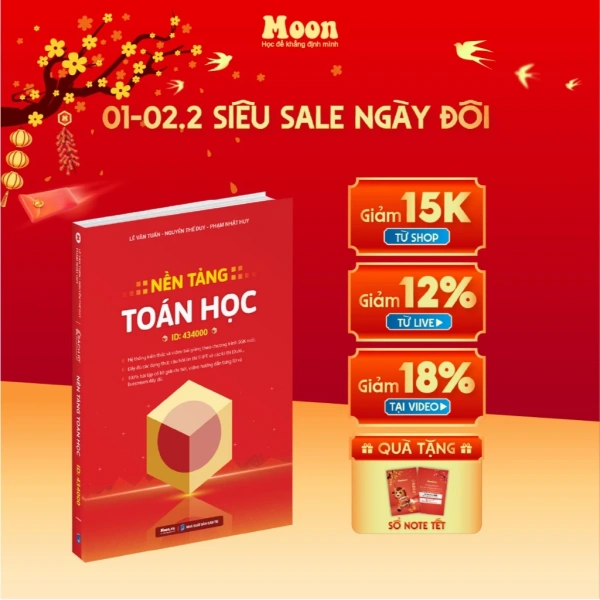 Hình ảnh sản phẩm Sách nền tảng toán học lớp 12 ôn thi tốt nghiệp phổ thông Đánh giá năng lực MoonBook