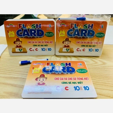 Sách Thẻ Học Flashcard A5 Chống Thấm Nước - Chữ Cái & Số + Bút Kèm, Giá Ưu Đãi 41.650 3