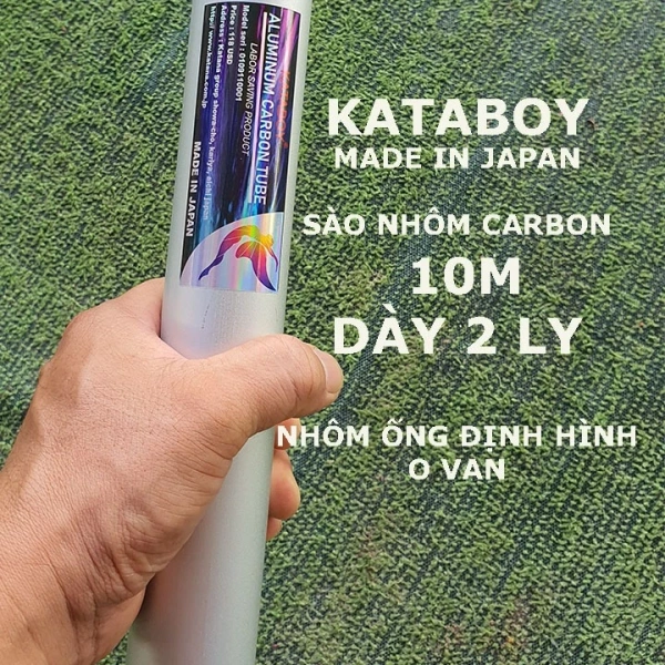 Hình ảnh sản phẩm sào nhôm carbon rút 10m KATABOY made in japan kết hợp được với đầu kéo và cưa móc cắt cành trên cao, dụng cụ làm vườn