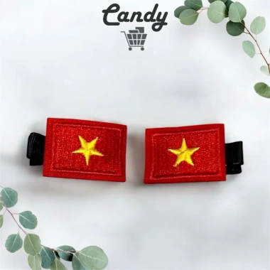 Set 02 Kẹp Tóc và Scrunchie Đính Cờ Đỏ Sao Vàng Mừng Các Ngày Lễ Việt Nam