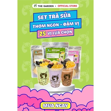 Set Trà Sữa Tự Pha Trân Châu Đường Đen 30-35 Ly THE GARDEN, Nguyên Liệu Làm Trà Sữa Phúc Long, Matcha 25 vị 2