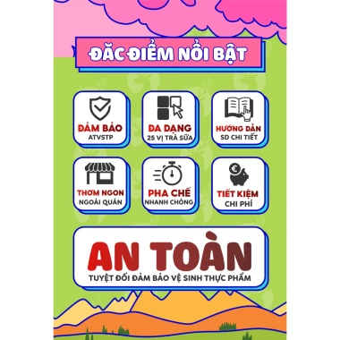Set Trà Sữa Tự Pha Trân Châu Đường Đen 30-35 Ly THE GARDEN, Nguyên Liệu Làm Trà Sữa Phúc Long, Matcha 25 vị 3