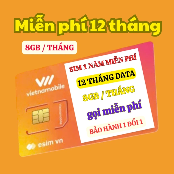Hình ảnh sản phẩm SIM 4G Vietnamobile Trọn Gói 1 Năm 7GB/Ngày - Tốc Độ Cao - Chỉ 89.000đ