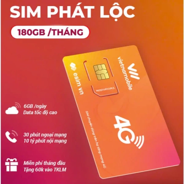 Hình ảnh sản phẩm Sim SIÊU HỜI 4G Vietnamobile - KHÔNG GIỚI HẠN Dung Lượng + 60k Gọi Ngoại Mạng + Free Gọi Nội Mạng.