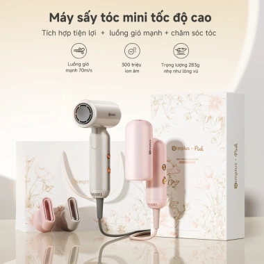 Simplus Máy sáy tóc gấp gọn tiện lợi, 8 chế độ sấy khô, tôc độ cao 70m/s, 300 triệu ion âm CFJH012 2