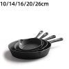 Skillet gang JUIC, Chảo Omelette Mini gắn sẵn 10 / 14 / 16 / 20 / 26cm, Dụng cụ nhà bếp không tráng màu đen Chảo ăn sáng dày Trứng nấu ăn 2